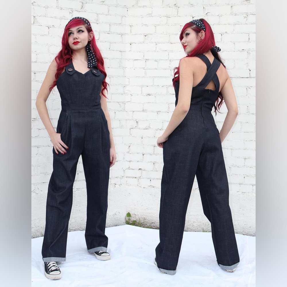 Vintage Style Denim Jumpsuit by La Pachuca
